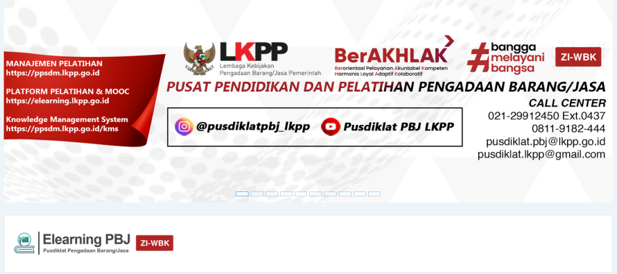 Elearning PBJ Pusdiklat Pengadaan Barang/Jasa